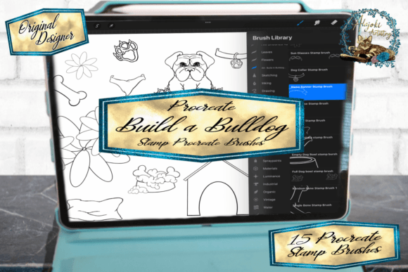 Bulldog | Procreate Stamp Brush Pack