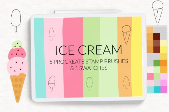 Ice Cream Stamps Swathes Procreate