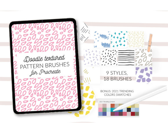 Doodle Dots Procreate Stamps. Abstract