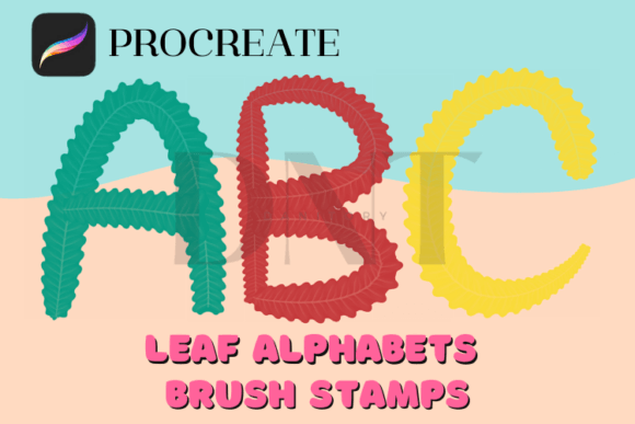 Leaf Alphabets Brush Stamps