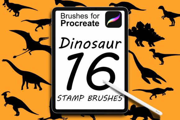 16 Dinosaur Stamp Brushes for Procreate