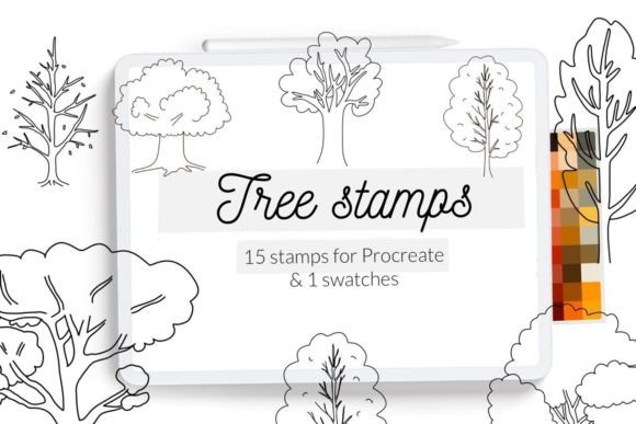 Tree Stamp Brushes for Procreate