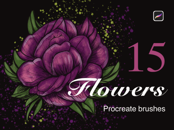 Peonies Stamp Brushes for Procreate.