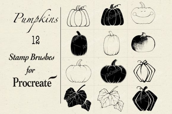 Pumpkins Procreate Stamp Brushes