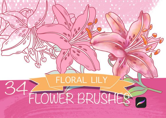 Lily Stamp Brushes for Procreate
