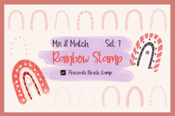 Procreate Brush Stamp Rainbow Set1