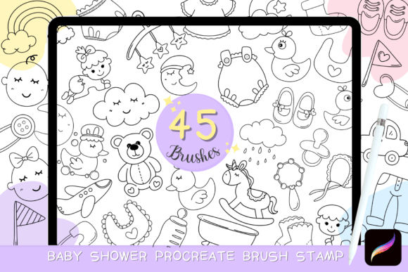 Baby Shower Doodle Brush Set