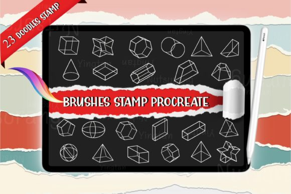 Geometric 3D Shape Brush Stamp Procreate