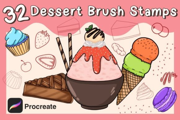 Dessert Brushes Stamp for Procreate