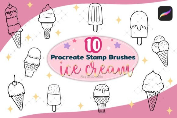 Ice Cream Procreate Stamp Brush