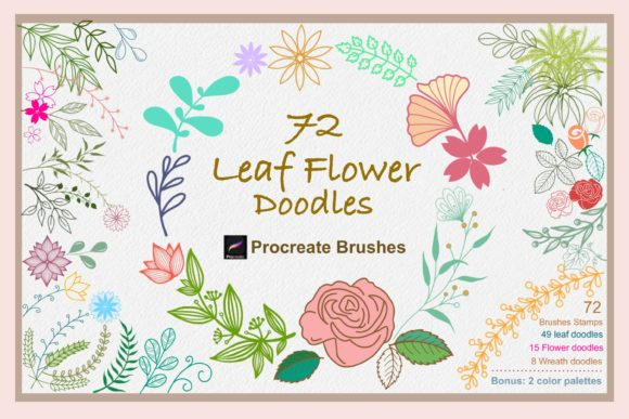 Procreate Brushes Leaf Flower Doodles