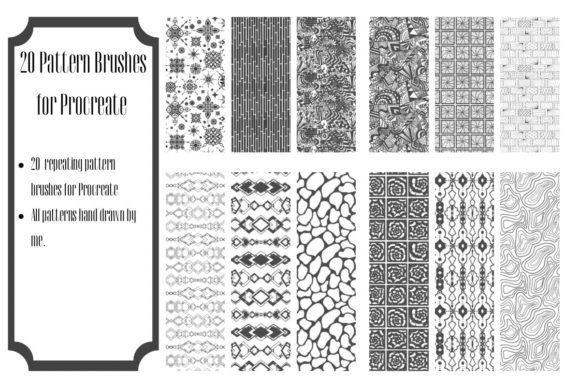 20 Pattern Brushes for Procreate
