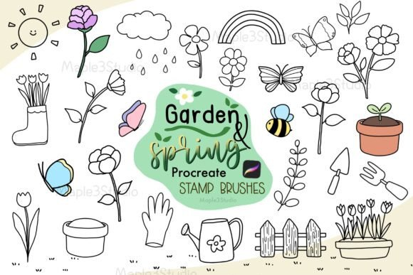 Garden & Spring Procreate Stamp Brushes