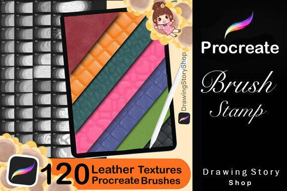 120 Procreate Leather Textures Brushes