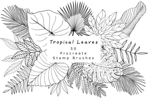 Procreate Stamp Brushes“Tropical Leaves”