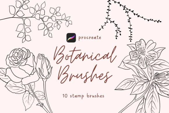 Procreate Stamp Brushes Botanical