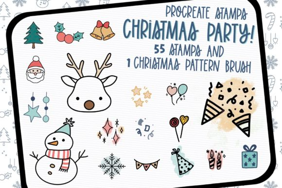 Procreate Stamps Christmas Party Set