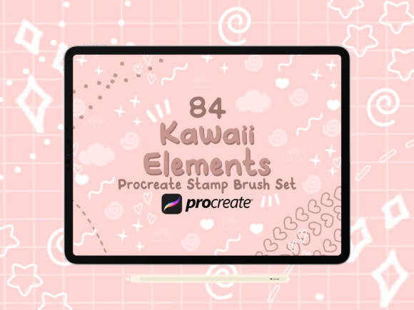 Kawaii Elements Procreate Stamp Brushes