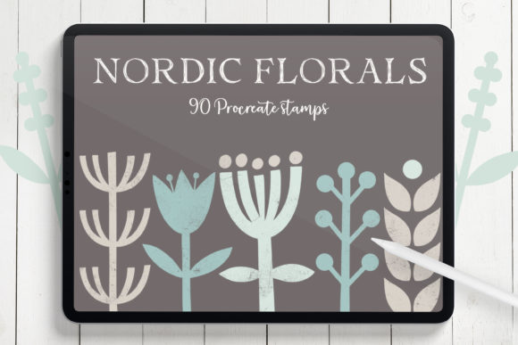 Nordic Florals Procreate Stamp Brushes