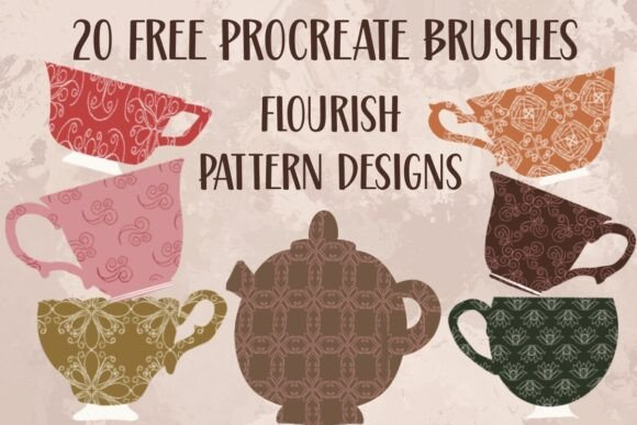 Free 20 Pattern Flourish Procreate Brush