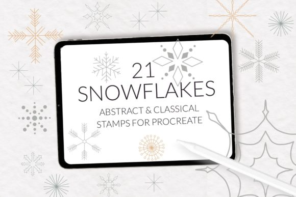 Snowflakes Procreate Stamp Brushes