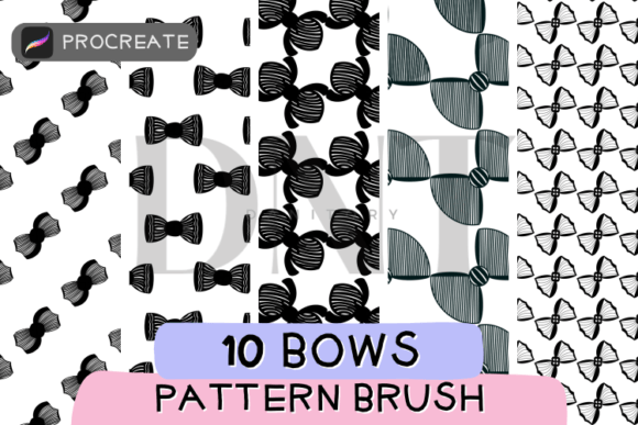 10 Bow Pattern Brushes