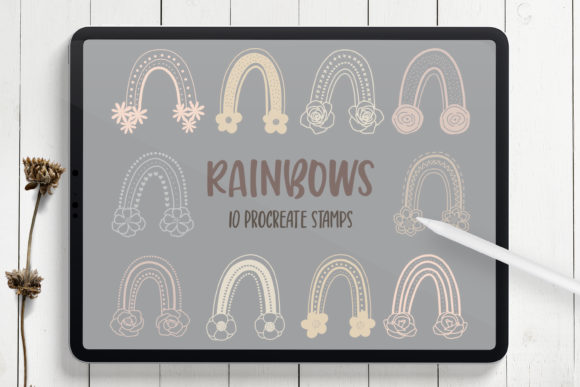 Rainbow Procreate Stamp Brushes