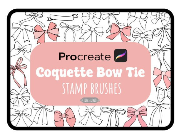 Bow Stamp Procreate,Ribbon Stamp Brushes