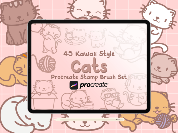 Cats Procreate Stamp Brush Set