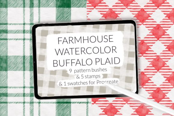 Buffalo Plaid Watercolor Pattern Brushes