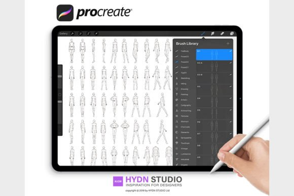 9 Head Body Pose Set Procreate Stamp