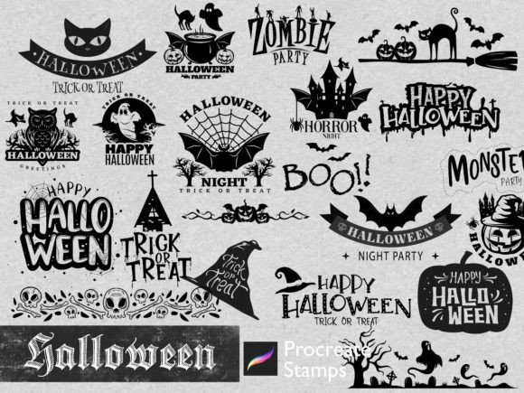 Procreate Halloween Stamps Gothic Ghost