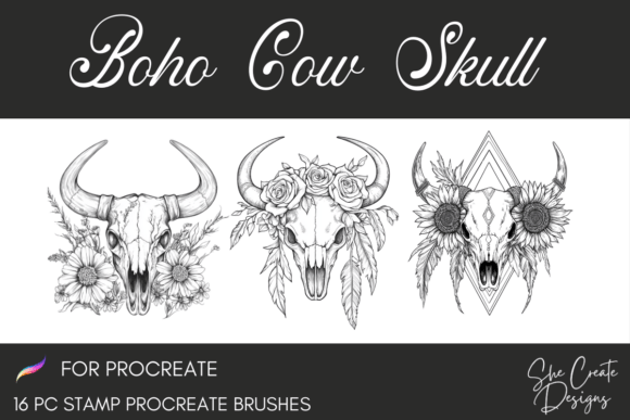Procreate Cow Skull Brushes