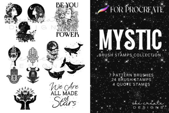 Mystic Celestial Stamp Brushes Procreate
