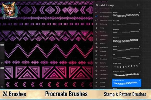 Aztec Stamp - Pattern Procreate Brushes