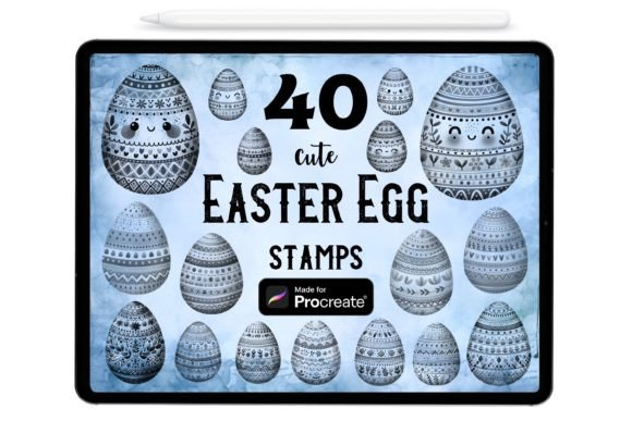 40 Easter Egg Procreate Stamp Brushes