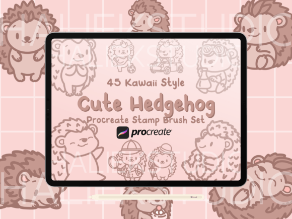 Hedgehog Procreate Stamp Brush Set