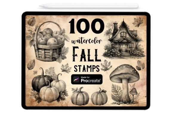 100 Fall Procreate Stamp Brushes