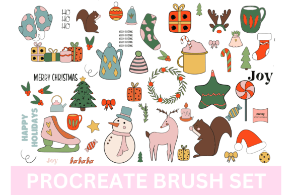 Christmas Stamp Brushes for Procreate