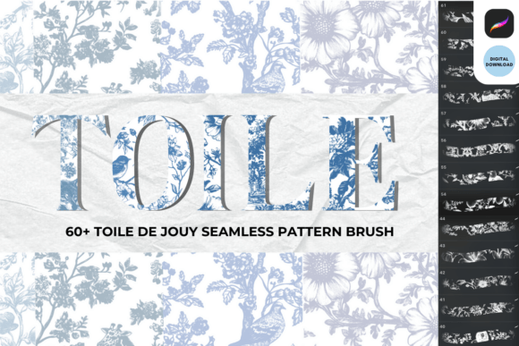 Toile De Jouy Seamless Brush Set