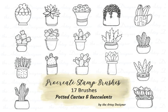 Procreate Brush Stamps Cactus Succulents
