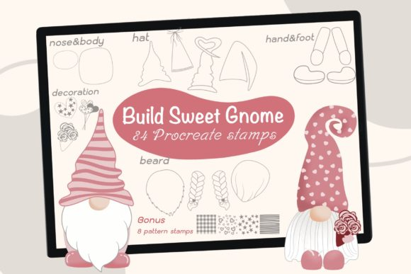 84 Build Sweet Gnomes Procreate Stamps