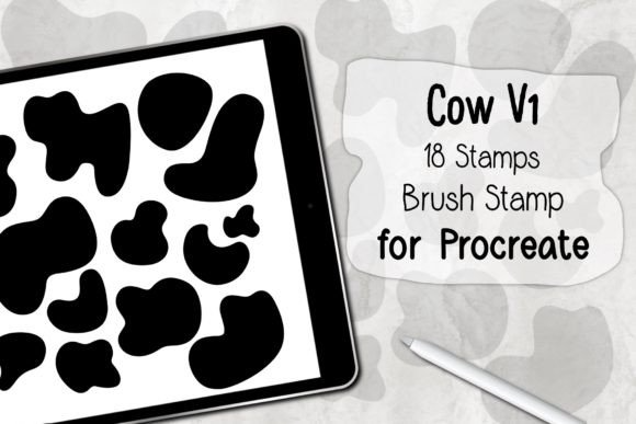Stamp Brush Procreate | Cow Pattern