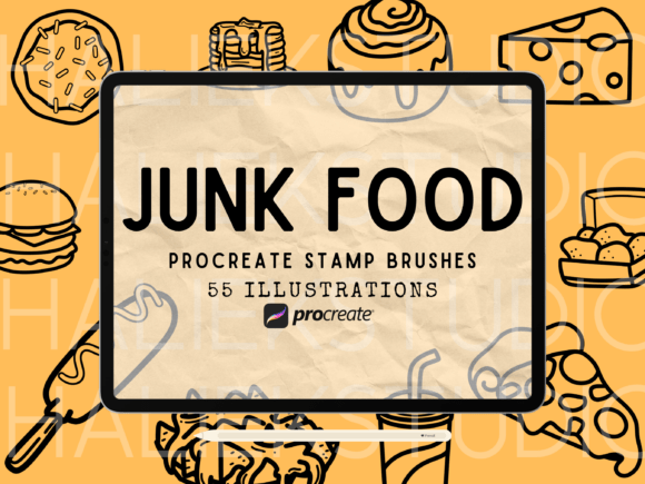 55 Junk Food Procreate Stamp Brushes