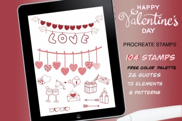 Valentines Procreate Stamps Brushes