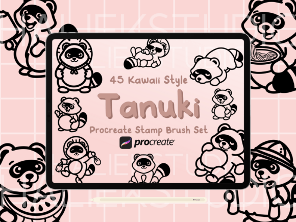 Tanuki Procreate Stamps Brush Set
