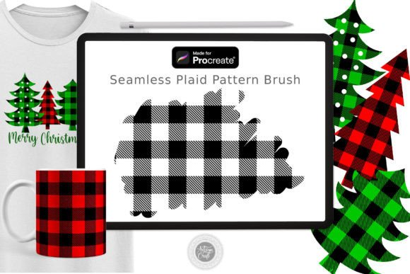 Plaid Procreate Brush, Seamless Pattern