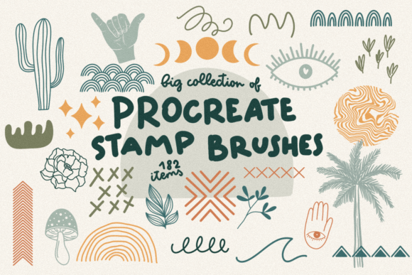 Big Collection of Procreate Stamp Brushe