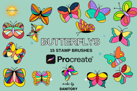 15 Butterflys Stamp Brushes