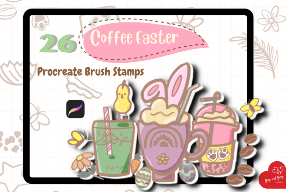 Coffee Easter Procreate Brush Stamps